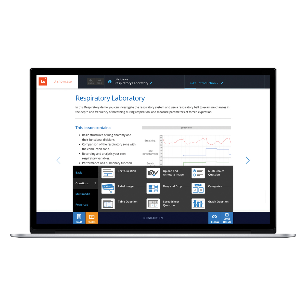 screenshot of Lt for labs
